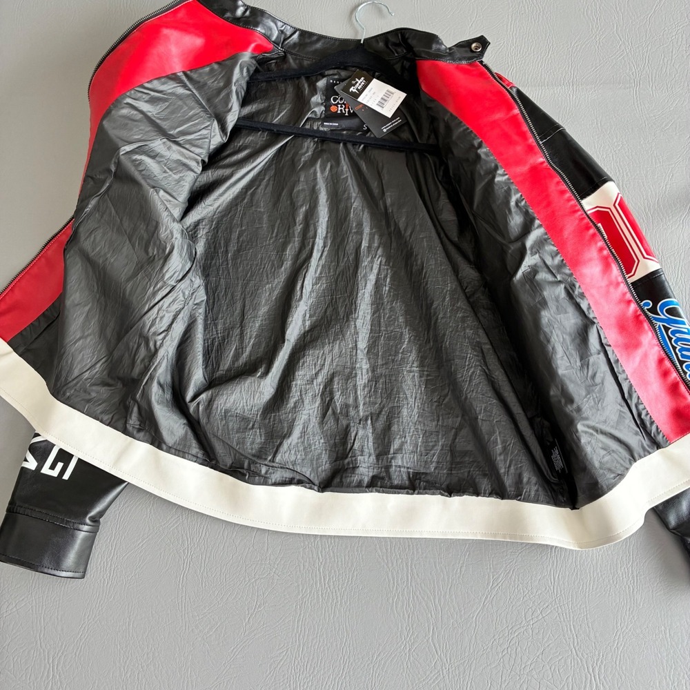 NWT Copper Rivet Moto Biker Racing Jacket Men's Small Read Blemished Never worn. - Picture 9 of 16